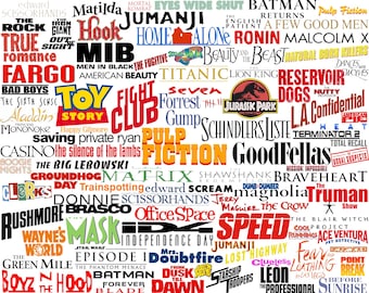 90's Movie Titles SVG Mega Bundle | 93 Designs Classic Retro Film Logos & Typography | Svg Dxf Eps Png | Vector Cricut