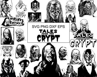 24 SVG Tales from the Crypt Horror Bundle | Crypt keeper Classic 90er TV Serie Mega Pack | SVG Dxf Eps PNG-Dateien | Sofortdownload | Cricut