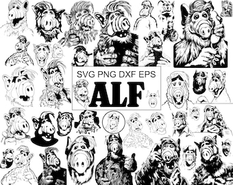 41 SVG Alf pelzigen Alien Sitcom Charakter TV-Serie Tanner Familie Classic 90er Jahre Mega Pack svg dxf eps png Datei sofortiger Download Vektor Cricut