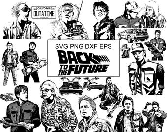 22 SVG Zurück in die Zukunft Marty McFly Doc Dr. Emmett Brown Filmklassiker 90er Jahre Mega Pack svg dxf eps png Datei sofortiger Download Vektor Cricut