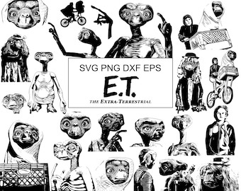 23 SVG E.T. Der Außerirdische Film Klassiker 80er Jahre Mega Pack | Svg Dxf Eps Png-Datei | Sofortdownload | Vektor Cricut