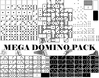 Domino Mega Pack SVG Design | Complete Domino Tiles Set, Pips & Layouts | Single SVG File | Vector Cut File | Instant Download
