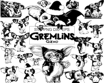 25 SVG Gremlins Film Bundle | Gizmo & Mogwai Classic 80er Kultfilme Mega Pack | SVG Dxf Eps PNG-Dateien | Sofortdownload | Cricut