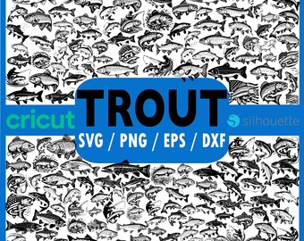 187 SVG Trout Fishing Mega Bundle | Trout Fish Illustrations, Freshwater Fish Art & Outdoor Nature Designs | Svg Dxf Eps Png Files