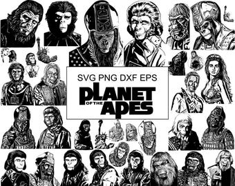 35 SVG Planet der Affen Film Bundle | Ape Characters Classic Sci-Fi Film Mega Pack | SVG Dxf EPS PNG Dateien | Sofortdownload | Cricut