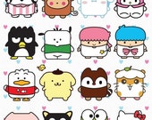 Baby Chibi Characters 6x9 Squares for Sewing Masks customizable USA Made POLYESTER breathable fabric (Sanrio)