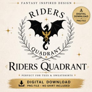 Drago del Quadrante dei Cavalieri PNG / Design ispirato ai libri fantasy (Download digitale)