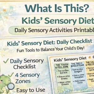 Liste de contrôle quotidienne du régime sensoriel pour enfants | Activités sensorielles, aide à la régulation (PDF imprimable)