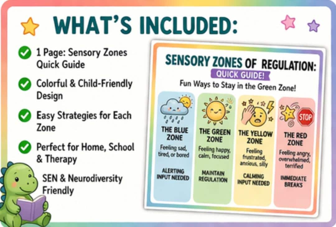 Zones of Regulation Poster | Autism Emotional Support Chart (digital ...