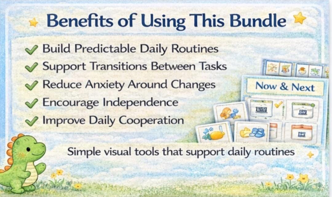 Visual Routine Cards Rest Time Visual Routine Cards Bundle | Morning, After School, Bedtime Charts ...