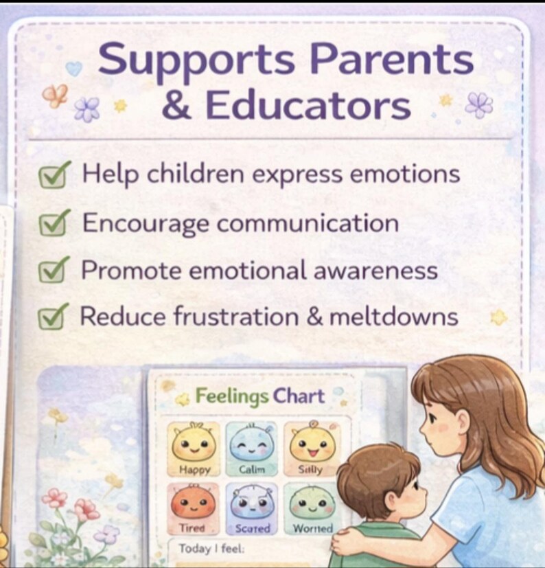 Feelings Chart Printable | Emotions Chart for Kids | Autism Visual ...