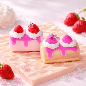 Llavero antiestrés con forma de rollo de pastel (cada uno)