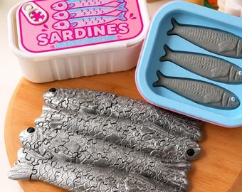 Rompecabezas de lata de sardinas / Rompecabezas de peces de 32 o 58 piezas con caja de almacenamiento
