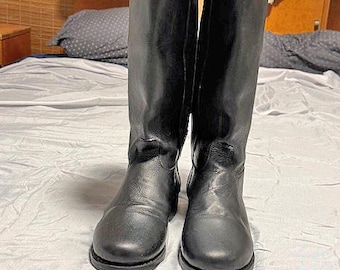 Black Leather Boots, size 13, Like new, zipper on the inside. 130.00