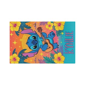 Paño de cocina de microfibra personalizado de Disney Stitch con diseño de ukelele hawaiano, ideal para la cocina o la playa, 16x25 pulgadas. imagen 5