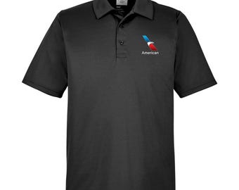 American Airlines Inspired Performance Polo Shirt – Moisture Wicking Dri Fit  (DTF Print) | Unisex