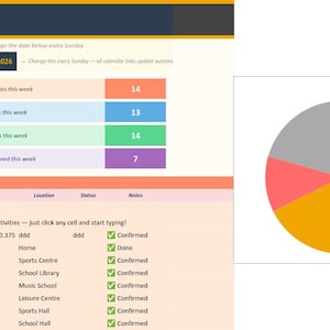 Plantilla de Google Sheets para planificación familiar / Organizador semanal, plan de comidas, horario infantil (descarga digital)