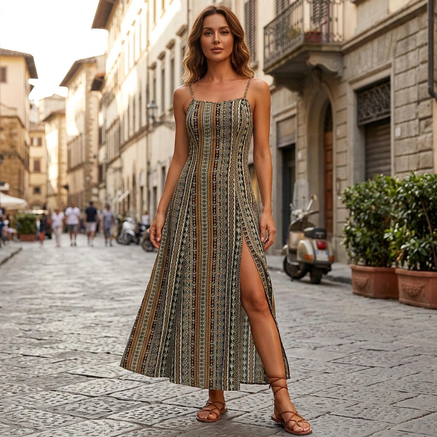 knee length dresses for ladies Earth Gray Maxi Dress S main image 0