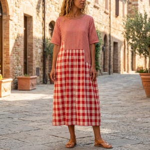 Checkered Maxi Dress - Etsy