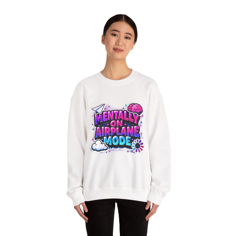 Mentally on Airplane Mode Sweatshirt | cortisol shirt, burnout meme image 8
