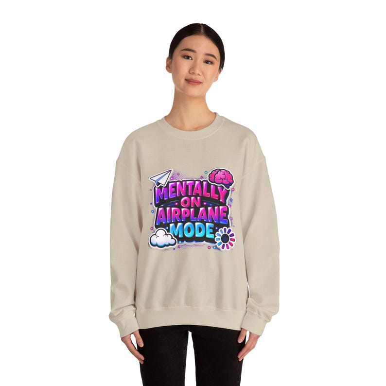 Mentally on Airplane Mode Sweatshirt | cortisol shirt, burnout meme image 16