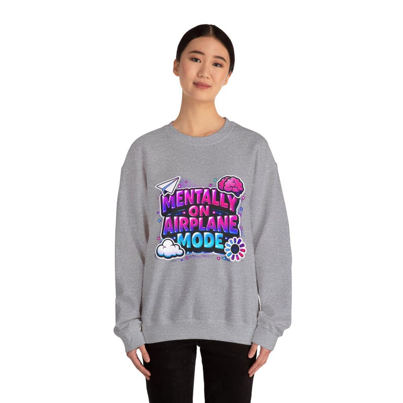 Mentally on Airplane Mode Sweatshirt | cortisol shirt, burnout meme image 20