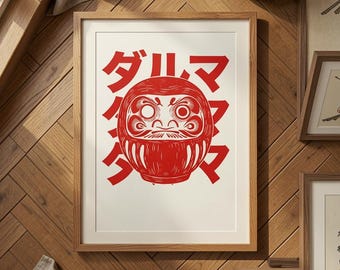Vintage Japanese Daruma Otoshi Wooden Kokeshi Doll // Block Stack