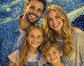 Spersonalizowane portrety rodzinne, spersonalizowane zdjęcia artystyczne, znaczący prezent, możliwość pobrania wersji cyfrowej, wydruk na płótnie lub wydruk notatnika