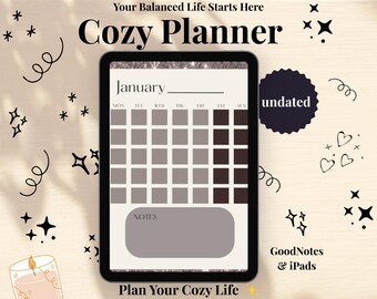 Gemütlicher Digitaler Planer | Undatierter GoodNotes Organizer (iPad)