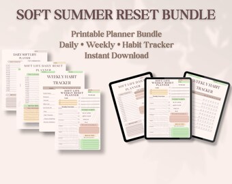 Soft Life Planer Bundle | Täglich, Wöchentlich, Habit Tracker (Instant Download)