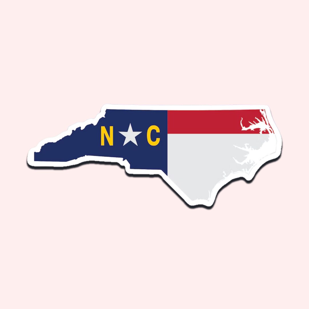 North Carolina State Flag Outline Sticker – NC Flag Vinyl Decal - Etsy