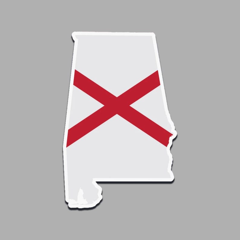 Alabama State Flag Outline Sticker – AL Flag Vinyl Decal - Etsy