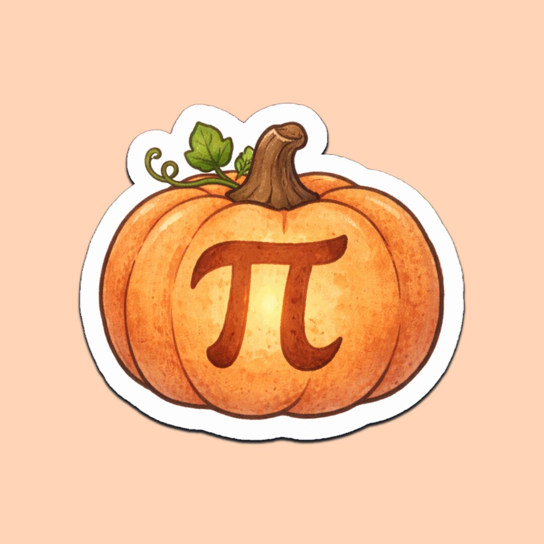 Pumpkin Pi Sticker | Funny Fall Math Decal for Laptops, Tumblers - Etsy
