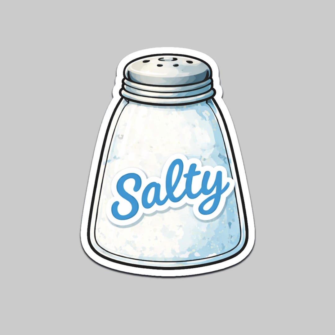 Sticker Saltink Salty Salt Shaker Sticker | Funny Waterproof Gloss Vinyl Decal for ...