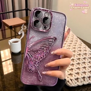 Glänsande fjärilsglitter kvicksand iPhone-skal