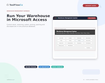 Microsoft Access Warehouse Management Database for Stock, Picking and Packing
