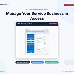 Microsoft Access Service Business Database for Jobs, Quotes and Invoices