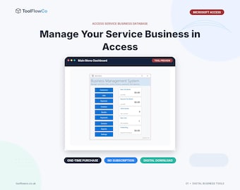 Microsoft Access Service Business Database for Jobs, Quotes and Invoices