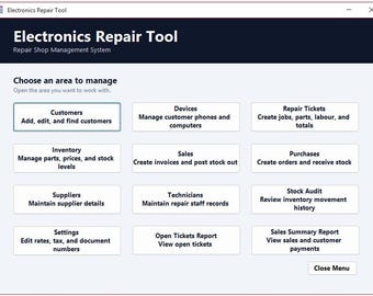 Repair Shop Access Database for Tickets, Parts & Invoices