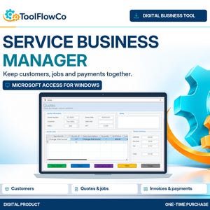Base de datos empresarial de Microsoft Access Service para trabajos, presupuestos y facturas