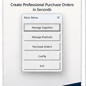 Plantilla de orden de compra en Excel / Generador automático de órdenes de compra / Herramienta de gestión de inventario y proveedores / Hoja de cálculo para pequeñas empresas