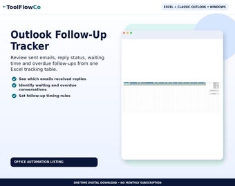 Excel Outlook Email Follow-Up Tracker with Bulk Drafts
