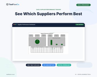 Excel Supplier Performance Tracker with Purchase Order Metrics