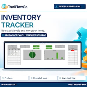 Excel Inventory Tracker with Sales, Stock Movements and Low Stock Alerts