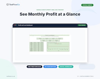 Google Sheets Profit and Loss Tracker with Business Dashboard