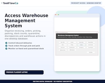 Microsoft Access Warehouse Management System for Receiving, Picking and Packing