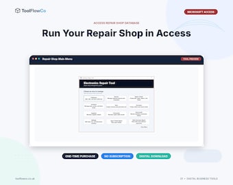 Microsoft Access Repair Shop Database for Tickets, Parts and Invoices
