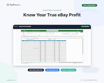 UK eBay Profit Calculator Spreadsheet for Resellers