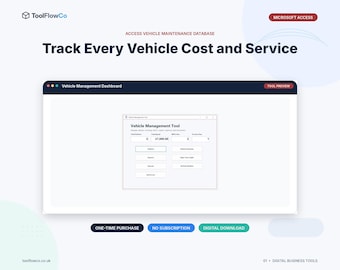Microsoft Access Vehicle Maintenance Database for MOTs, Repairs and Expenses