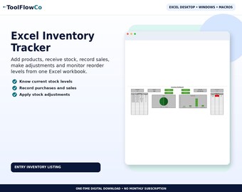 Excel Inventory Tracker with Sales, Stock Movements and Low Stock Alerts